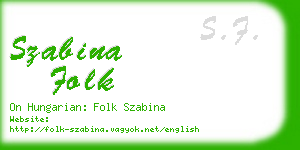 szabina folk business card